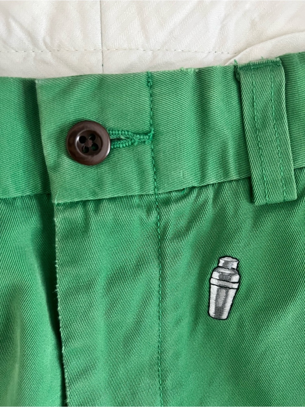 VTG 90s Polo Ralph Lauren Green Martini Shaker Embroidered Chino Pants 34x32 - Picture 12 of 14